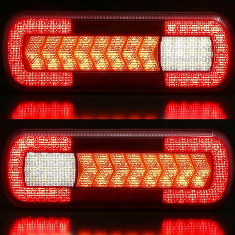 LED Trailer Tail Lights 12/24V, 2pcs Waterproof 6Function Tractor Light, 24V Truck LED Light, Rear Fog Light for Trailers (1/5)