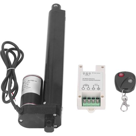 Actionneur linéaire électrique noir IP65 1000N, moteur à engrenages en métal, chaise de Massage, course de 200mm, Kit de télécommande avec contrôleur 12V