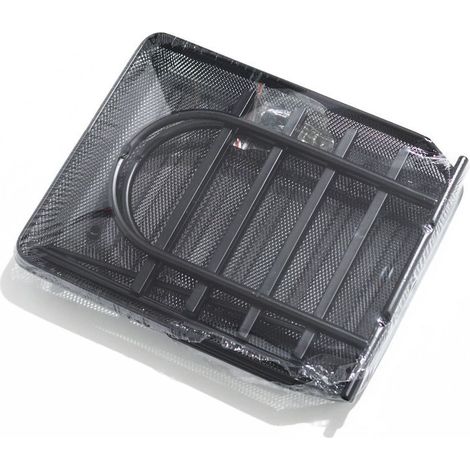 Classeur de bureau 4 compartiments, grille métallique robuste, montage facile, organiseur de documents noir, rangement simple pour bureau. (1/2)