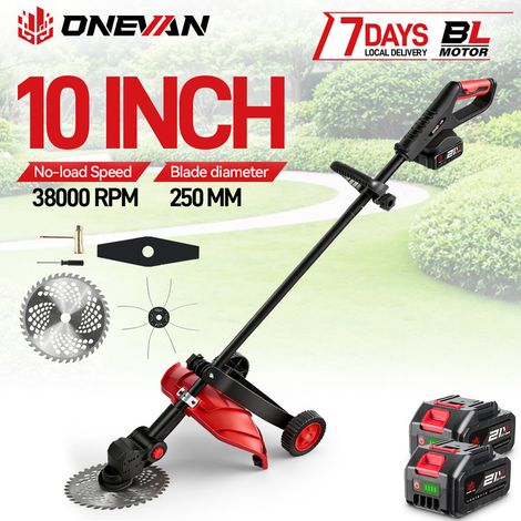 Tondeuse à gazon électrique sans fil 10 pouces – 38 000 tr/min, moteur brushless, pliable, avec 2 batteries, compatible Makita 18V