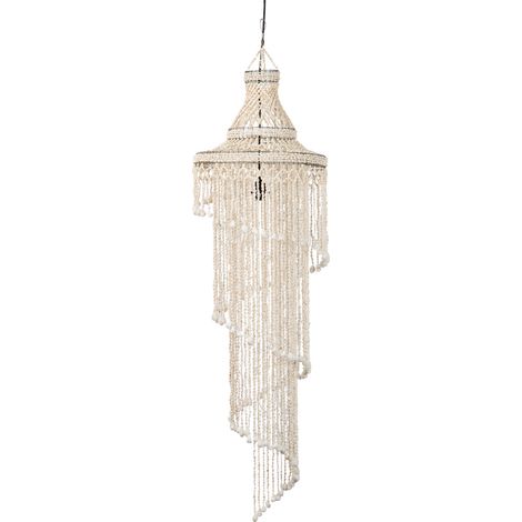 Plafonnier coquillage blanc 40x40x110 cm