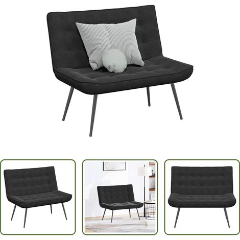 vidaXL Banc noir 110x74x84 cm velours