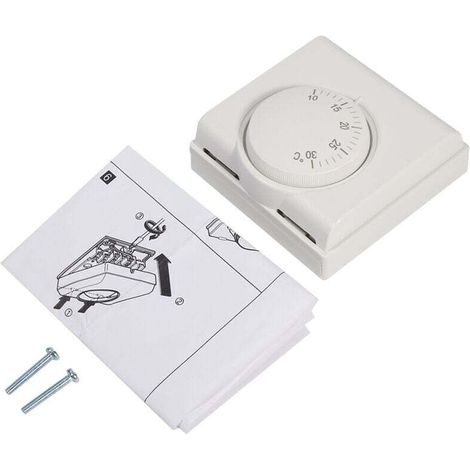 Thermostat Mécanique D'ambiance 220 V, Interrupteur de Contrôle de Température, Respectueux de l'environnement, Contrôle Marche/arrêt, Facile à Installer, Réglage 10 ℃ 30 ℃ (1/4)