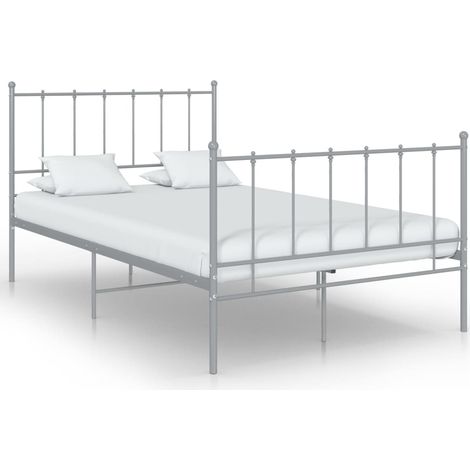 Bett Grau Metall 120x200 cm
