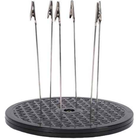 Pair - Plateau tournant pour peinture à l'aérographe, diamètre 19 cm, rotation à 360°, support avec 6 pinces crocodiles pour le modélisme (1/5)