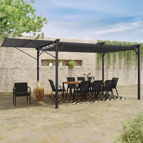 Pérgola edición original toldo ajustable y techo retráctil 3x4M gris antracita (1/5)
