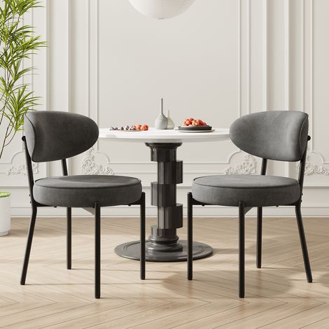 COLAMY Chaise– Lot de 2 chaises : élégance, confort et qualité pour sublimer votre salle à manger-Gris
