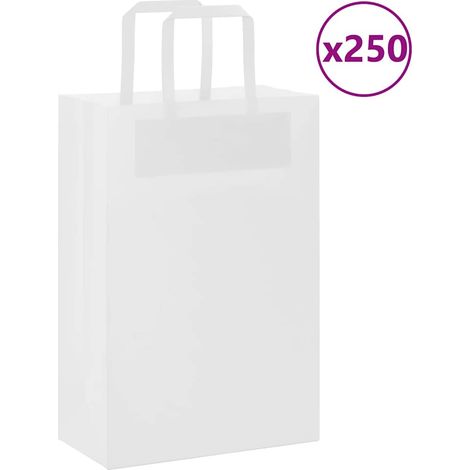 Papiertragetaschen 250 Stk. mit Henkeln Weiß 21x11x31 cm
