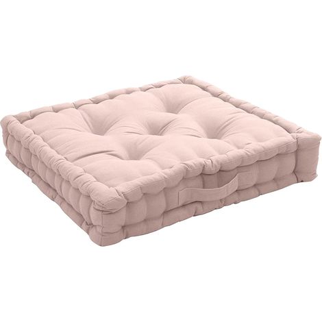 Coussin de sol uni 50 x 50 cm Panama vieux rose