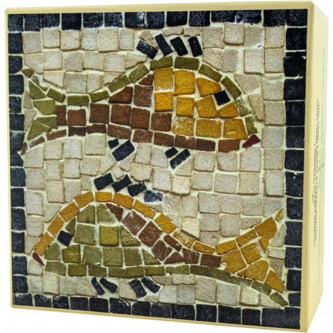 Mini mosaico in pietra con segno zodiacale Pesci, kit fai da te per mosaico 9×9 cm (1/2)