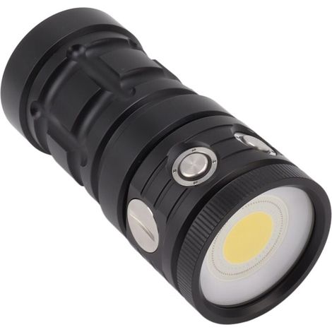 Lampe de Poche de Plongée LED 18 000 Lm, étanche IPX8, Sous L'eau 100 M, pour la Plongée Souterraine, L'apnée avec 3 Sources de Lumière (1/4)