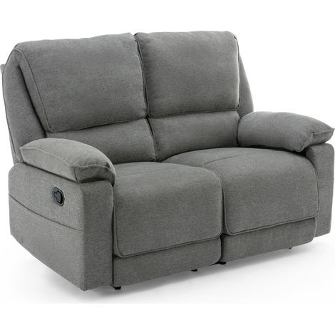 SYDNEY FABRIC MANUAL RECLINER CHAIR 2 SEATER GREY