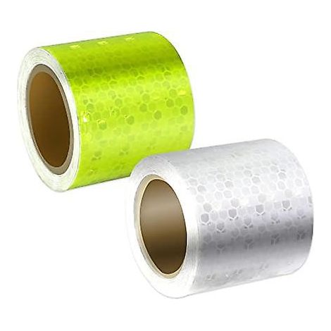 Stück 5 cm x 3 m reflektierendes Klebeband (gelb und weiß) Warnband, reflektierendes Klebeband, Sicherheitsmarkierungsband, selbstklebend, hoch (1/5)