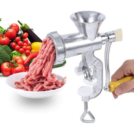 Tritacarne manuale, macinino a mano, tritacarne in lega di alluminio per insaccare salsicce, macchina per salsicce di manzo, frullatori manuali da macellaio per carne e verdure (1).