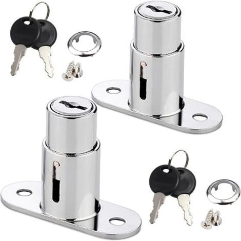 Sliding door piston lock – Zinc alloy – Key and piston locking – Corrosion resistant – 2 keys included (1/5)