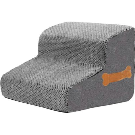 Rampe d'escalier pour chien à 2 marches, motif ananas en velours, avec rembourrage en mousse et base antidérapante. Accessoire pour chat. (1/5)