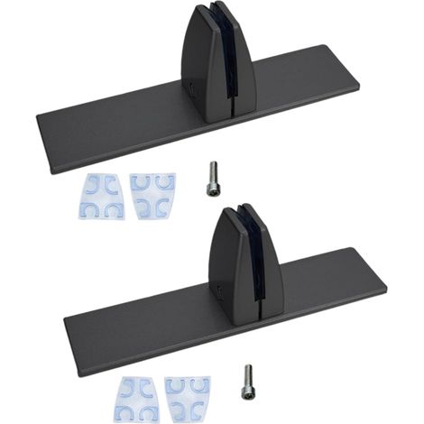 Lot de 2 Pinces de Séparation de Bureau en Forme de T en Alliage D'aluminium avec Base Autonome pour Cloison de 2-20mm (Noir) (1/5)
