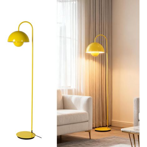 Lampe sur pied champignon nordique moderne métal jaune E27 H159cm