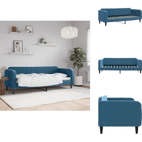 Lit de repos sans matelas bleu 80x200 cm velours - Lit De Repos - Lits De Repos - Canapé-lit - Lit D'appoint (1/5)