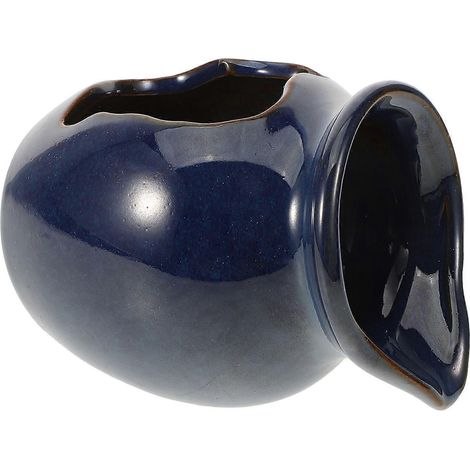 Fontaine décorative en pot céramique bleu (1/5)