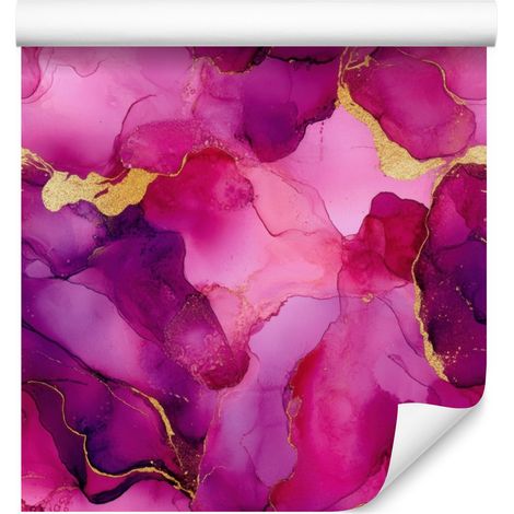 Papier peint violet encre et rose poudré, fond violet 50x1000 cm (1/5)