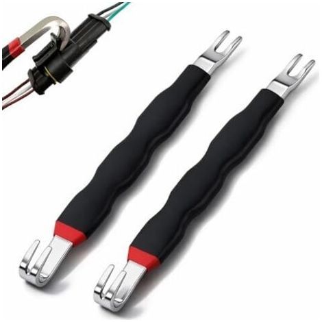 2 Pcs Outils de Séparation Extracteur De Connecteur Électrique Automobile Outil Multifonction Séparateur Double Extrémité Terminal Removal Tool Kit pour Electrique (Noir) - (1/5)