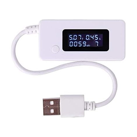 ARCELI Blanc queue LCD rétro-éclairage LCD affichage numérique USB ampèremètre voltmètre capacité de charge table de détection détecteur (1/5)