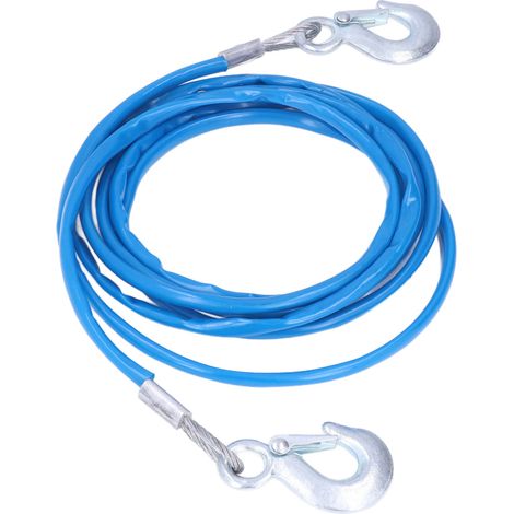 Câble de remorquage en acier 4m/13.12ft, capacité 3 tonnes, sangle de traction avec crochets pour voitures, SUV, mini camions, corde de dépannage robuste (1/5)