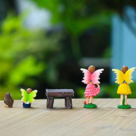 Ensemble de 10 mini statues de fées miniatures en résine pour la décoration de jardins, micro-paysages, maisons de poupées et plantes en pot. (1/4)