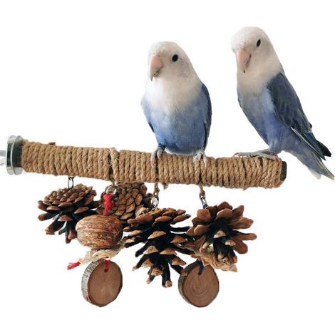 Jouet pour oiseau, Plate-Forme De Perchoir en Bois De Pommier Naturel, Supports De Branche, Accessoires De Cage à Oiseaux (1/5)