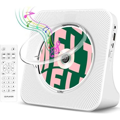 Lecteur CD - MARSEE - Bluetooth 5.0 - Haut-parleurs intégrés - Radio FM - Télécommande (1/4)