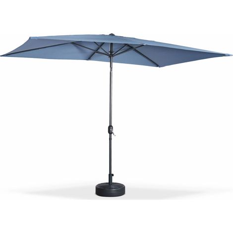 2x3m rectangular centre pole parasol, Touquet, Grey Blue