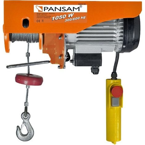 Pansam A045110 Verricello elettrico 1050W 600kg 12,5m cavo