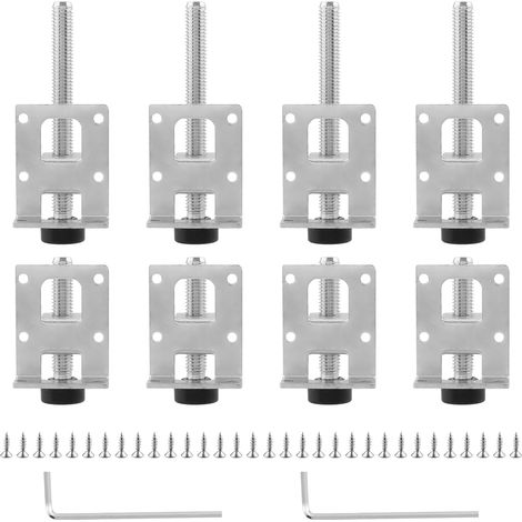 Lot de 8 Pied de Meuble Réglable, 55/100 mm, 32 Vis et 2 Clés (1/5)