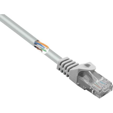 Câble réseau RJ45 CAT 5e U/UTP gris 3 m avec cliquet – 1 pièce – Référence S590072 (1/4)