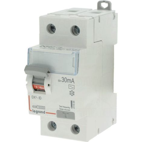 Legrand – Interrupteur différentiel 63A 30mA type F – 2 pôles – Connexion vis/vis – Protection circuits électriques – Norme NF EN 61008-1