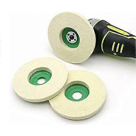 Disques de polissage en feutre de laine - Lot de 3, diamètre 90 mm (vert) (1/5)