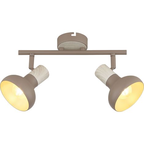 Plafonnier moderne cachemire effet bois 2xE14 Puerto (1/2)