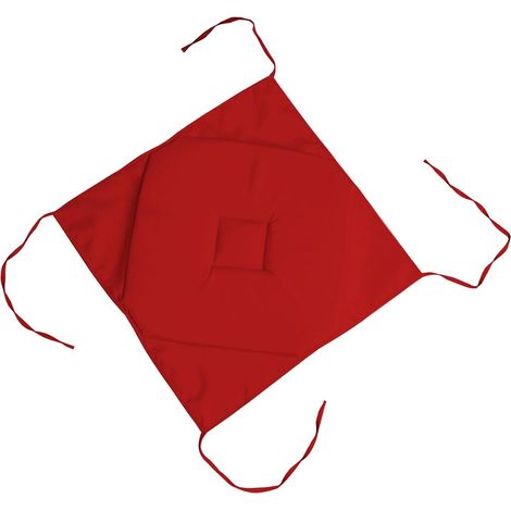 Coussin galette de chaise 4 rabats rouge 40x40cm (1/2)
