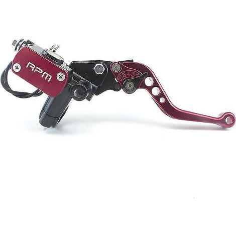 Maître-cylindre de frein et d'embrayage Rpm Px-1 14 mm, levier de guidon, embrayage hydraulique pour moto, moteur de course, compatible Honda et Yamaha 22 mm - Rouge, côté droit (1/5)
