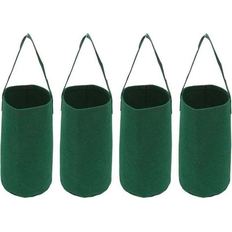 Set of 4 Upside Down Flower Pots Hanging Planter Bags for Garden Tomatoes Strawberry Hanging Planter Bags MUMU (1/4)