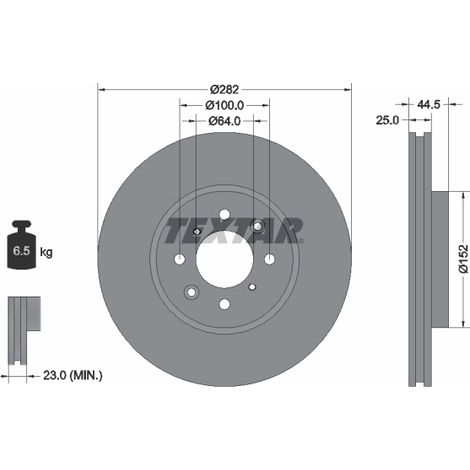 Lot de 2 Disques de frein Textar 92170703 MG GBD90852 SDB000440