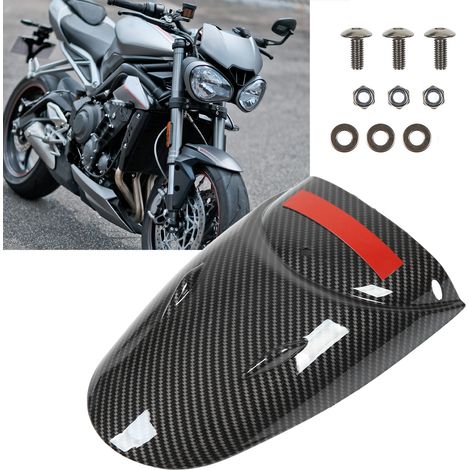 Kotflügelverlängerung aus strukturierter Kohlefaser für Triumph Street Triple 765 R Motorrad 2017-2022 (1/5)