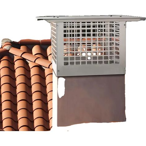 Sombrerete de chimenea, 432 x 432 mm, acero inoxidable 304, protección contra pájaros, diseño resistente al viento, accesorios de instalación incluidos. (1/5)