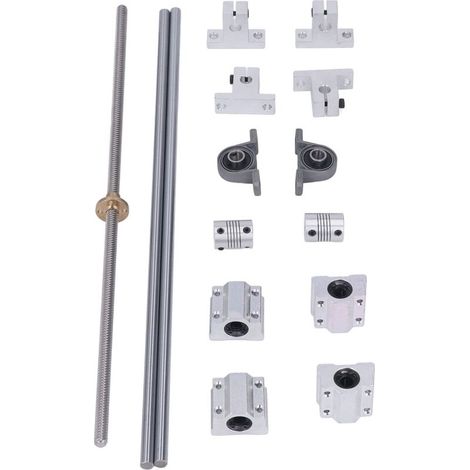 Kit de vis à billes 400mm avec glissières optiques, roulements et chariot coulissant pour guidages linéaires (1/5)