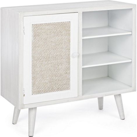 Yes Everyday Credenza Con Anta E Tre Ripiani Bianco Montiel 66x30x H64,5 Cm (1/4)