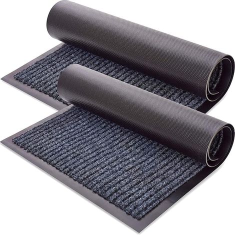 Tapis De Porte D'EntréE Pour Grattoir à Chaussures Tapis De Porte D'IntéRieur Et D'ExtéRieur Tapis D'EntréE De Facile à Nettoyer Gris, 40x60cm, Paquet de 2 (1/2)
