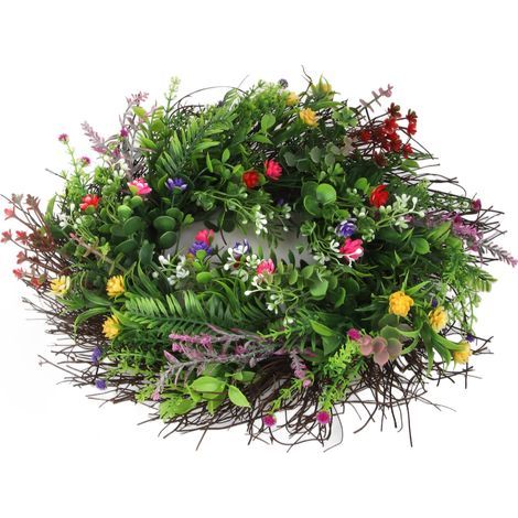 Frühlingsblumenkranz für die Haustür (1/4)