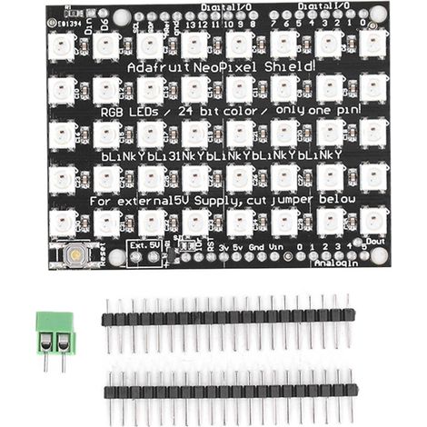Ruban LED WS2812B 5050 RGB 5V, panneau de développement 5x8 40 pixels, module intégré avec driver, lumière couleur adressable pour projets Arduino, DIY et éclairage décoratif. (1/5)