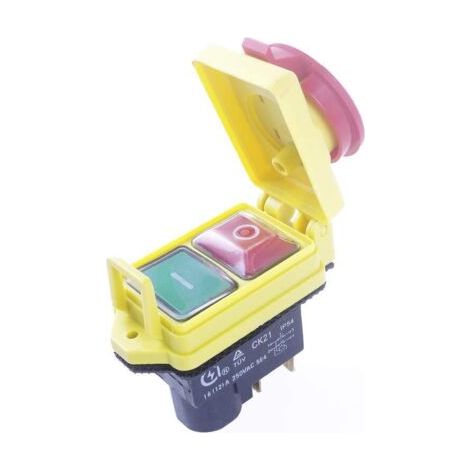 Applicable CK21D / 250V 2 boutons IP54 interrupteur imperméable à la poussière interrupteur électromagnétique momentané pour la machine interrupteur de sécurité arrêt d'urgence machine de coupe (1/5)